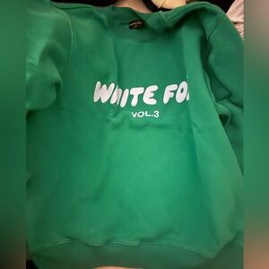 Green Sweatshirt with White Text